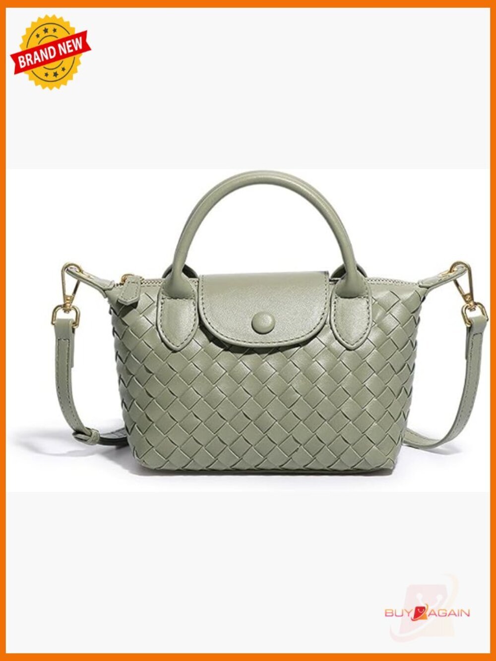 Mini Braided Faux Leather Satchel Handbag Crossbody Tote